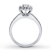 Previously Owned Engagement Ring 5/8 ct tw Princess & Round-cut Diamonds 14K White Gold