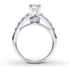 Previously Owned Engagement Ring 1-3/8 ct tw Princess & Round-cut Diamonds 14K White Gold