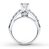 Thumbnail Image 2 of Previously Owned Engagement Ring 1-3/8 ct tw Princess & Round-cut Diamonds 14K White Gold Size 9.5