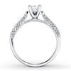 Thumbnail Image 2 of Previously Owned Engagement Ring 3/4 ct tw Princess & Round-cut Diamonds 14K White Gold Size 3.75