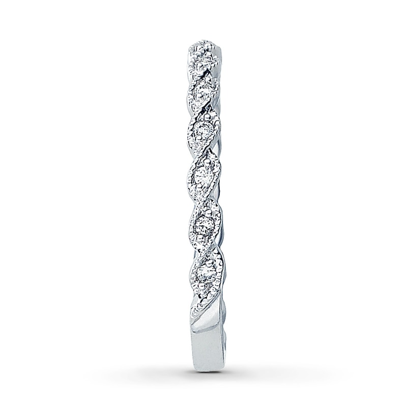 Main Image 3 of Previously Owned Previously Owned Ring 1/10 ct tw Round-cut Diamonds 14K White Gold - Size 8.5