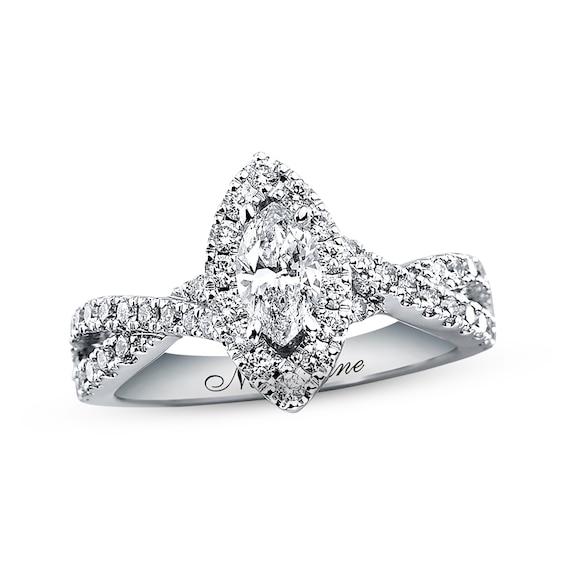 Previously Owned Neil Lane Bridal Diamond Engagement Ring 1 ct tw Marquise & Round-cut 14K White Gold Size 4.5