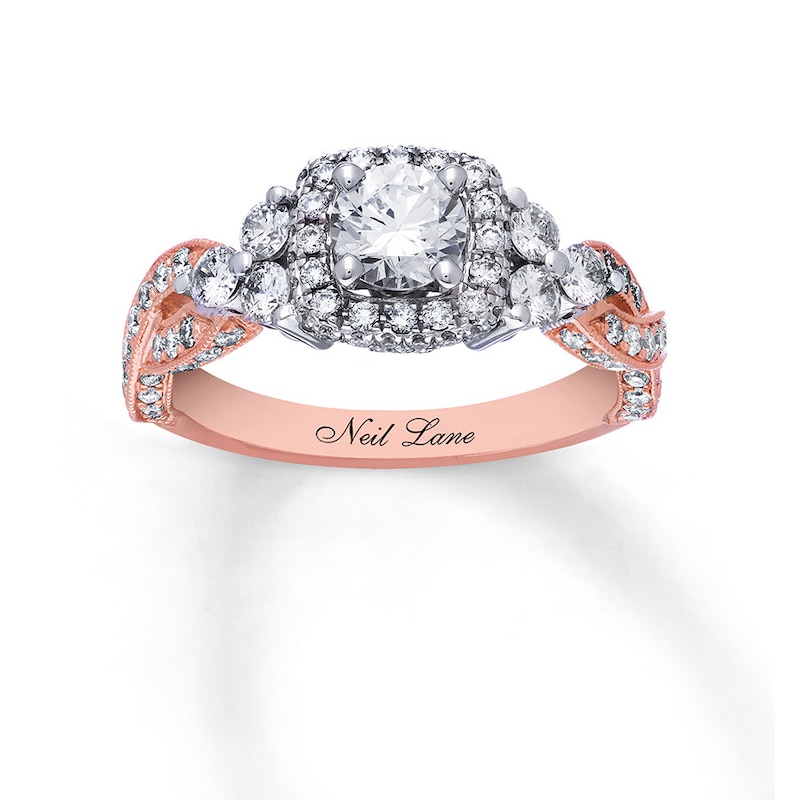Previously Owned Neil Lane Diamond Ring 1-5/8 ct tw Round-cut 14K Two-Tone Gold - Size 9