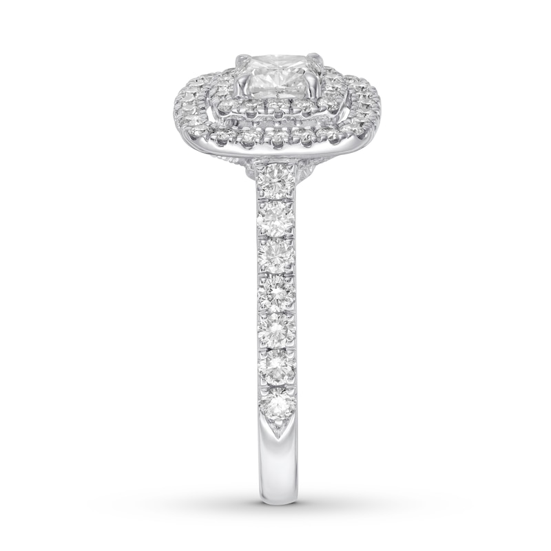 Main Image 3 of Previously Owned Neil Lane Engagement Ring 1-1/8 ct tw Cushion & Round-cut Diamonds 14K White Gold - Size 9.5