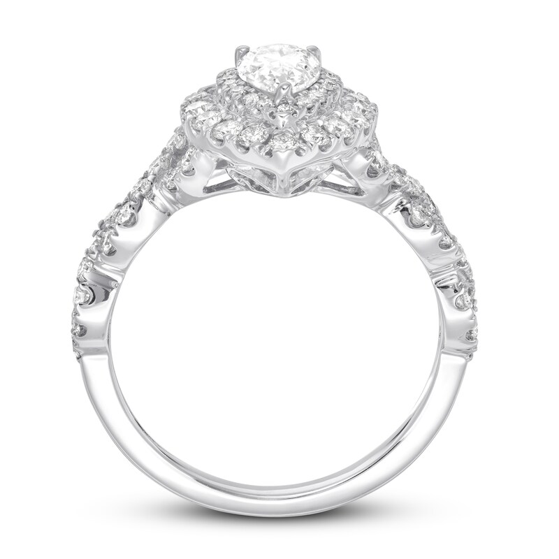 Main Image 2 of Previously Owned Neil Lane Engagement Ring 1-1/8 ct tw Pear & Round-cut Diamonds 14K White Gold Size 9