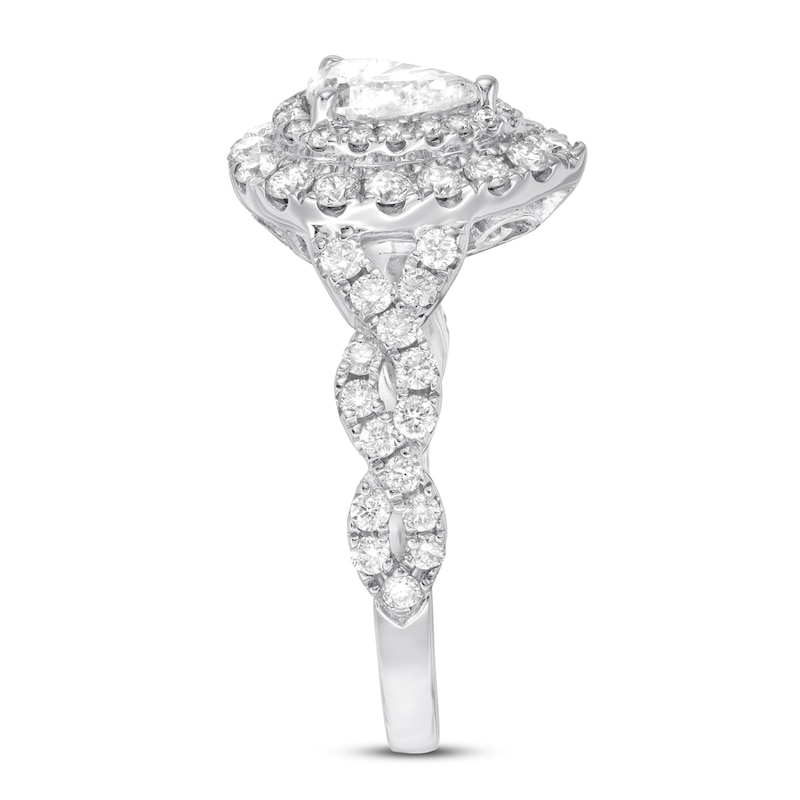 Main Image 3 of Previously Owned Neil Lane Engagement Ring 1-1/8 ct tw Pear & Round-cut Diamonds 14K White Gold Size 9