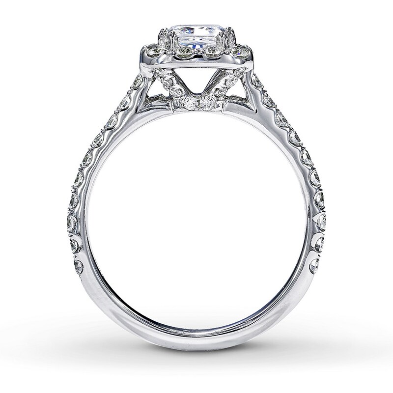 Main Image 2 of Previously Owned Neil Lane Engagement Ring 1-1/2 ct tw Princess & Round-cut Diamonds 14K White Gold - Size 3.5