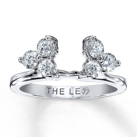Previously Owned Leo Diamond Enhancer Ring 3/4 ct tw Round-cut 14K White Gold Size 4