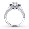 Thumbnail Image 1 of Previously Owned Engagement Ring 1 ct tw Princess & Round-cut Diamonds 14K White Gold - Size 5