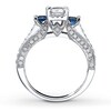 Thumbnail Image 1 of Previously Owned Engagement Ring 1 ct tw Princess & Round-cut Diamonds 14K White Gold - Size 5