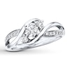 Thumbnail Image 1 of Previously Owned 3-Stone Diamond Ring 3/8 ct tw Round-cut 14K Gold - Size 4
