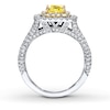 Thumbnail Image 2 of Previously Owned Neil Lane Diamond Ring 2 ct tw Yellow/White Cushion & Round-cut 14K White Gold - Size 8