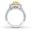 Thumbnail Image 1 of Previously Owned Neil Lane Diamond Ring 2 ct tw Yellow/White Cushion & Round-cut 14K White Gold - Size 8