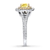 Thumbnail Image 3 of Previously Owned Neil Lane Diamond Ring 2 ct tw Yellow/White Cushion & Round-cut 14K White Gold - Size 8