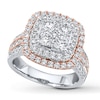 Thumbnail Image 1 of Previously Owned Diamond Engagement Ring 2 ct tw Round-cut Diamonds 14K Two-Tone Gold Size 9.5