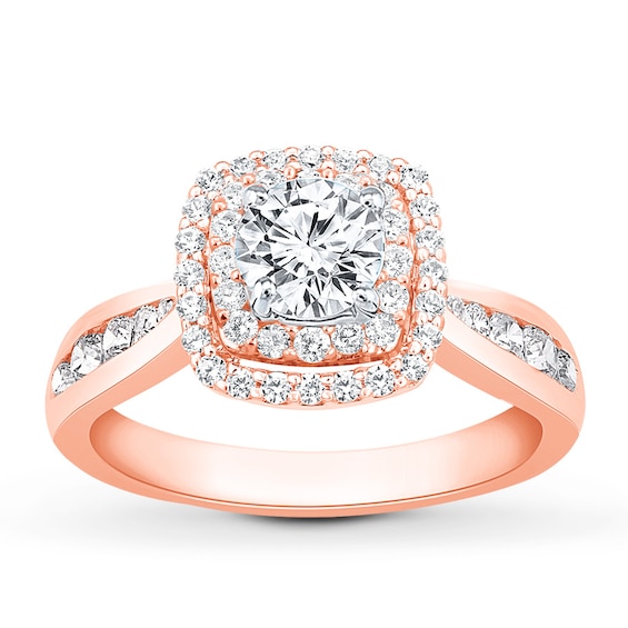 Previously Owned Diamond Engagement Ring 7/8 ct tw Round-cut 14K Rose Gold Size 11