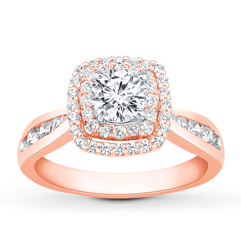 Previously Owned Diamond Engagement Ring 7/8 ct tw Round-cut 14K Rose Gold - Size 11
