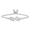 Thumbnail Image 1 of Previously Owned Diamond Bolo Bracelet Sterling Silver 9.5&quot;