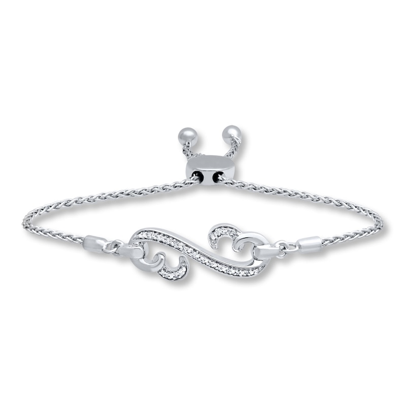 Main Image 1 of Previously Owned Diamond Bolo Bracelet Sterling Silver 9.5&quot;