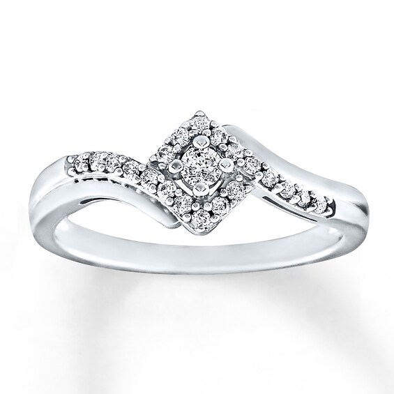Previously Owned Diamond Promise Ring 1/5 ct tw Round-cut Sterling Silver