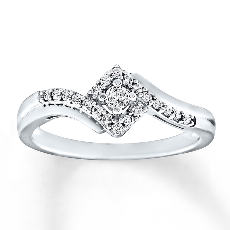 Main Image 1 of Previously Owned Diamond Promise Ring 1/5 ct tw Round-cut Sterling Silver