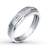 Thumbnail Image 1 of Previously Owned Men's Diamond Band 1/10 ct tw Round-cut 10K White Gold