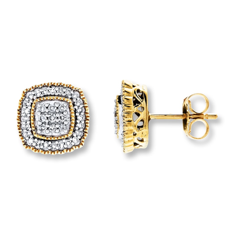 Main Image 1 of Previously Owned Diamond Earrings 1/4 ct tw 10K Yellow Gold