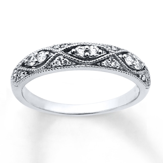 Previously Owned Band 1/5 ct tw Round-cut Diamonds 10K White Gold