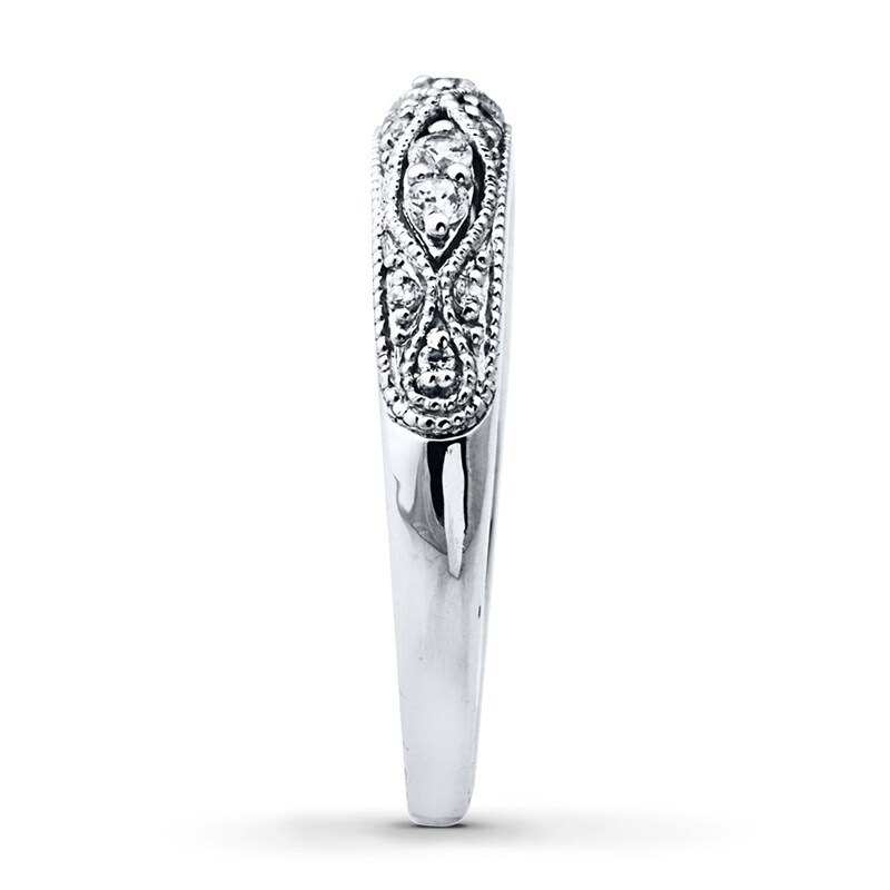 Main Image 2 of Previously Owned Band 1/5 ct tw Round-cut Diamonds 10K White Gold