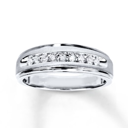 Previously Owned Men's Diamond Wedding Band 1/4 ct tw 10K White Gold