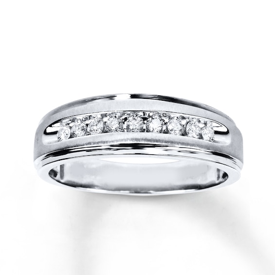 Previously Owned Men's Diamond Wedding Band 1/4 ct tw 10K White Gold