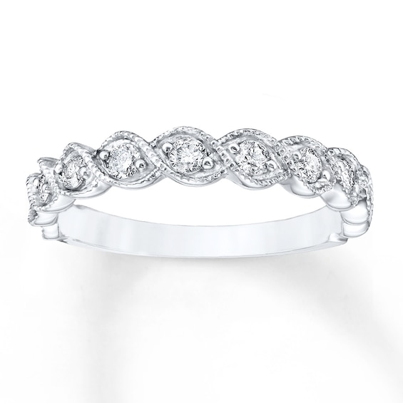 Previously Owned Diamond Anniversary Band 3/8 ct tw Round-cut 10K White Gold
