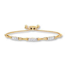 Previously Owned Diamond Bolo Bracelet 1/4 cttw 10K Yellow Gold 9.5"