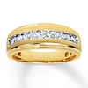 Thumbnail Image 1 of Previously Owned Men's Wedding Band 1/2 ct tw Round-cut Diamonds 10K Yellow Gold