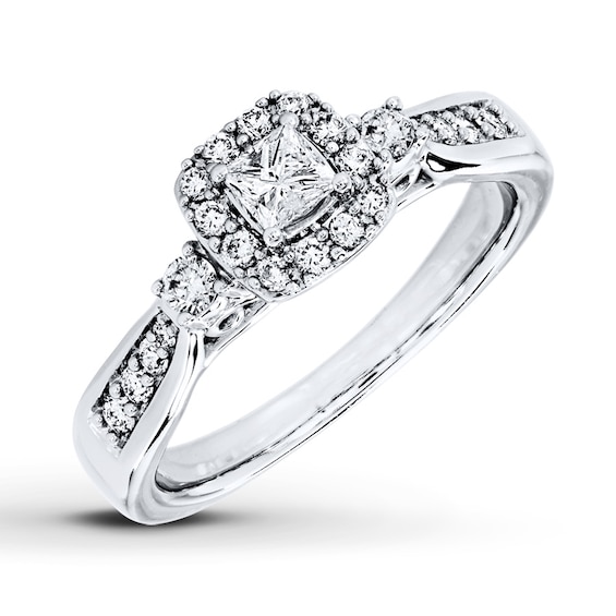 Previously Owned Diamond Ring 1/2 ct tw Princess & Round-cut 14K Gold