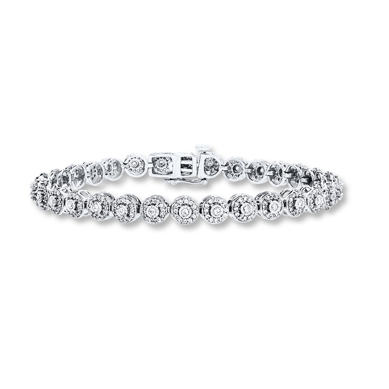 Main Image 1 of Previously Owned Diamond Bracelet 1 ct tw 10K White Gold 7.25&quot;