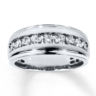 Previously Owned Men's Diamond Ring 1 ct tw Round-cut 10K White Gold