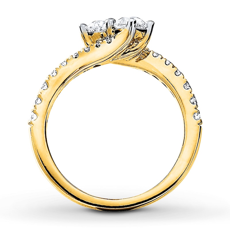 Previously Owned Ever Us Two-Stone Anniversary Ring 1 ct tw Round-cut Diamonds 14K Yellow Gold