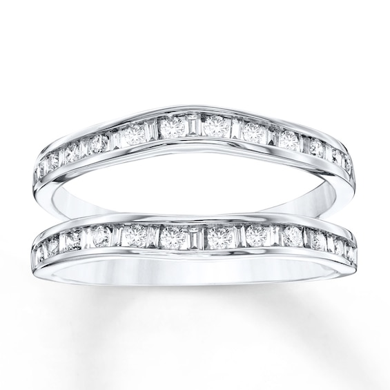Previously Owned Diamond Enhancer Band 3/8 ct tw Round/Baguette 14K White Gold