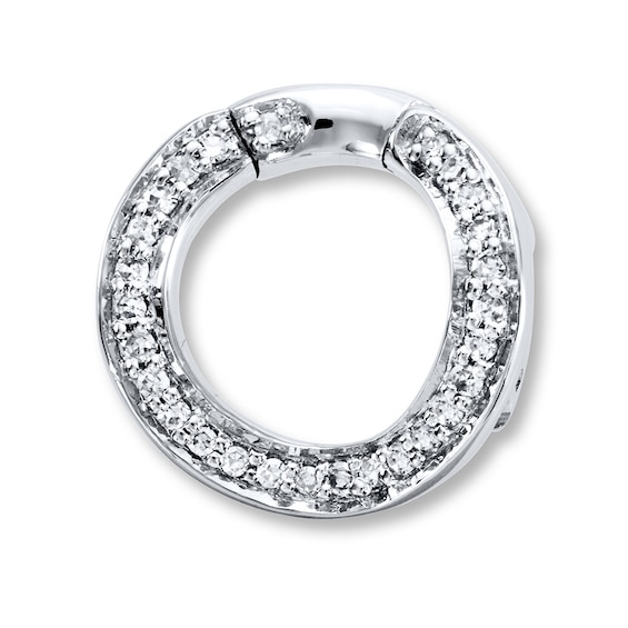 Previously Owned Miracle Links Charm 1/10 ct tw Diamonds 14K White Gold