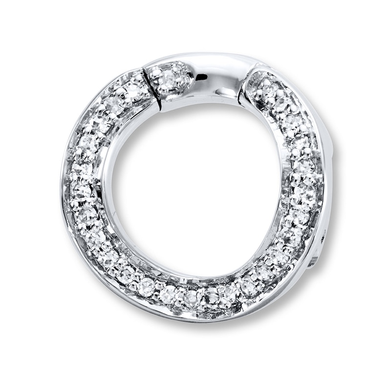 Main Image 1 of Previously Owned Miracle Links Charm 1/10 ct tw Diamonds 14K White Gold