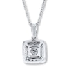 Thumbnail Image 4 of Previously Owned Diamond Necklace 1 ct tw Princess-cut & Round 14K White Gold