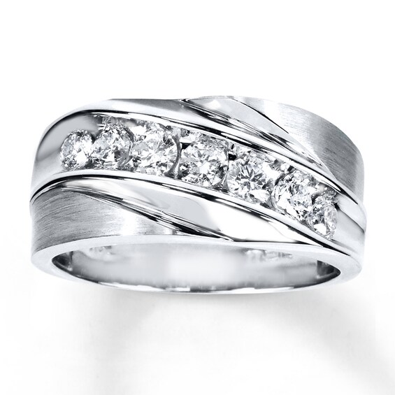 Previously Owned Men's Diamond Band 1 ct tw Round-cut 14K White Gold