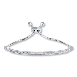 Previously Owned Diamond Bolo Bracelet 1/3 ct tw Round-cut Sterling Silver 9.5"