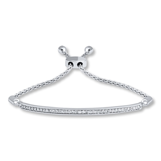 Previously Owned Diamond Bolo Bracelet 1/3 ct tw Round-cut Sterling Silver 9.5"