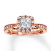 Thumbnail Image 0 of Previously Owned Diamond Engagement Ring 1/2 ct tw Princess & Round-cut 14K Gold