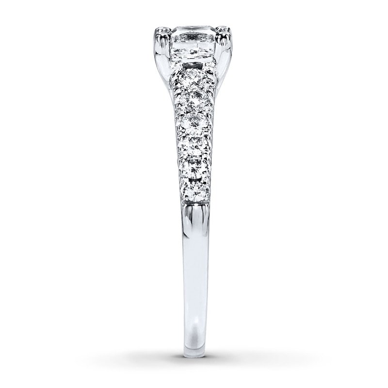 Main Image 3 of Previously Owned Diamond Engagement Ring 1 ct tw Princess-cut 14K White Gold