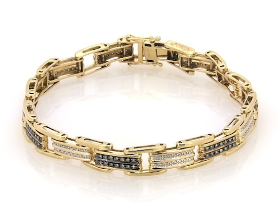 Previously Owned Men's Diamond Bracelet 1 ct tw Round-cut 10K Yellow Gold