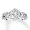 Thumbnail Image 1 of Previously Owned Leo Diamond Engagement Ring 3/4 ct tw Princess & Round-cut Diamonds 14K White Gold