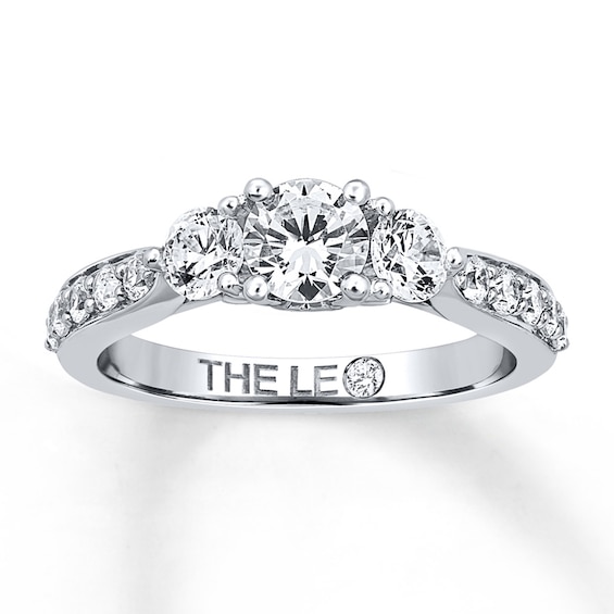 Previously Owned THE LEO Diamond 3-Stone Ring 3/4 ct tw Round-cut 14K White Gold
